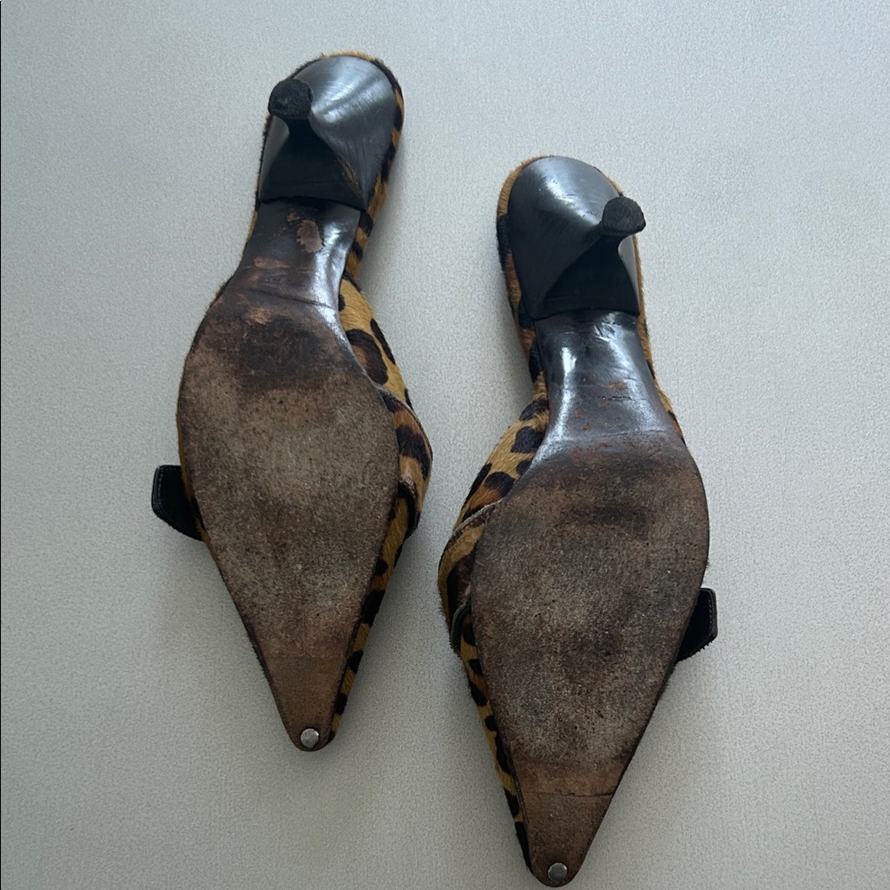 Prada Animal Print Buckle Mules - Picture 2 of 5